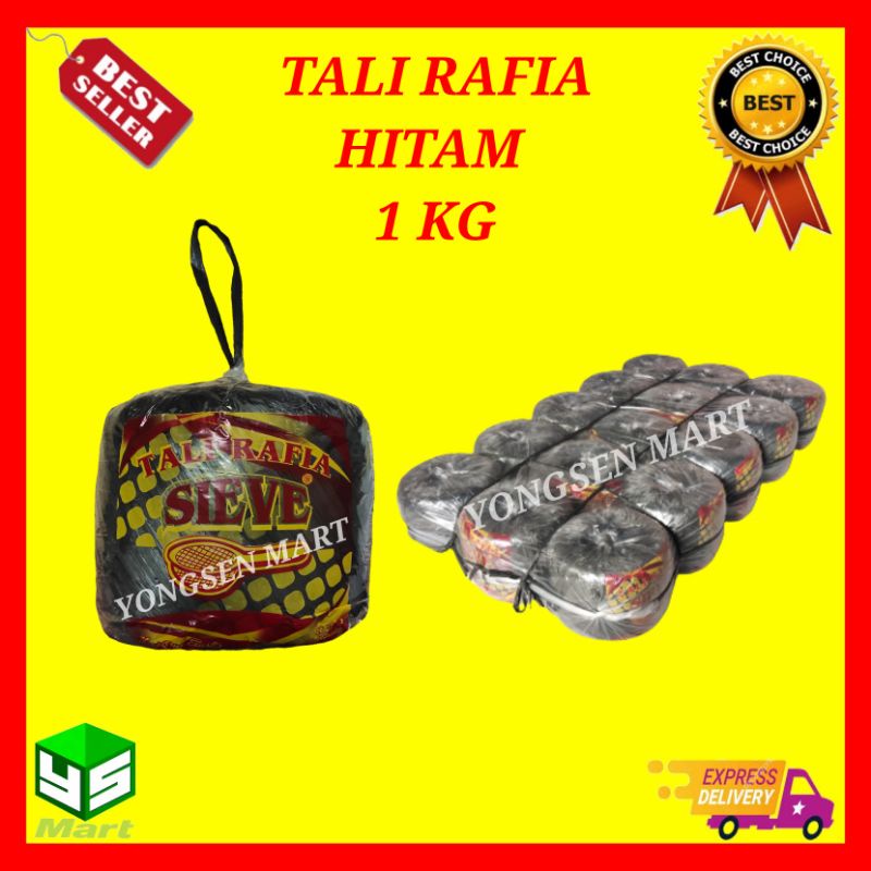 

Tali rafia hitam 1 kg , tali plastik , tali murah , rafia hitam pengikat