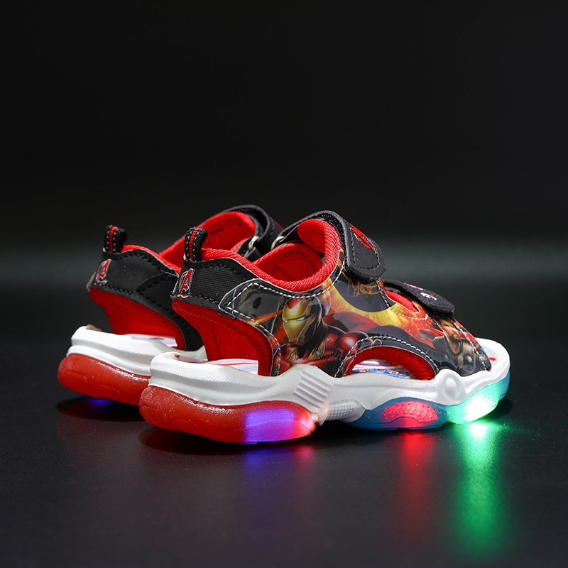 Sendal Anak Laki-laki Sandal LED AVENGER Motif IRON MAN - Sandal Sendal Import Anak