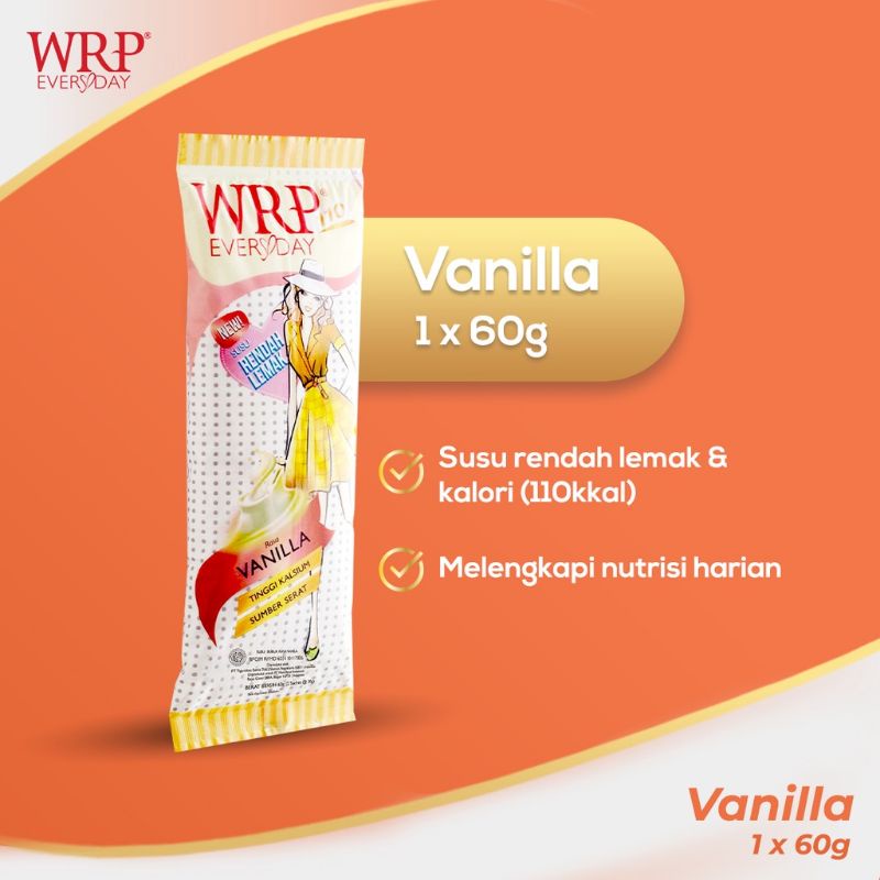 WRP low fat milk chocolate / vanila  sachet 60 gram