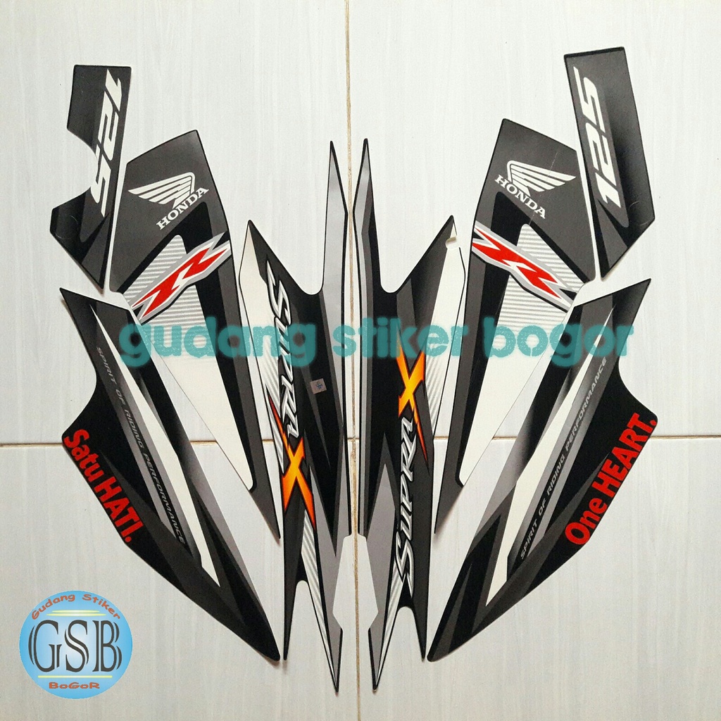 sticker lis body motor honda supra x 125r 2013 full hitam