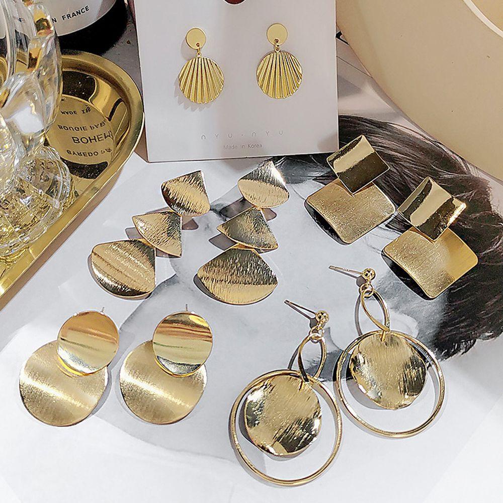 Lily Drop Earrings Bulat Lingkaran Fashion Perhiasan Hoop Gantung Mewah Alloy Metal