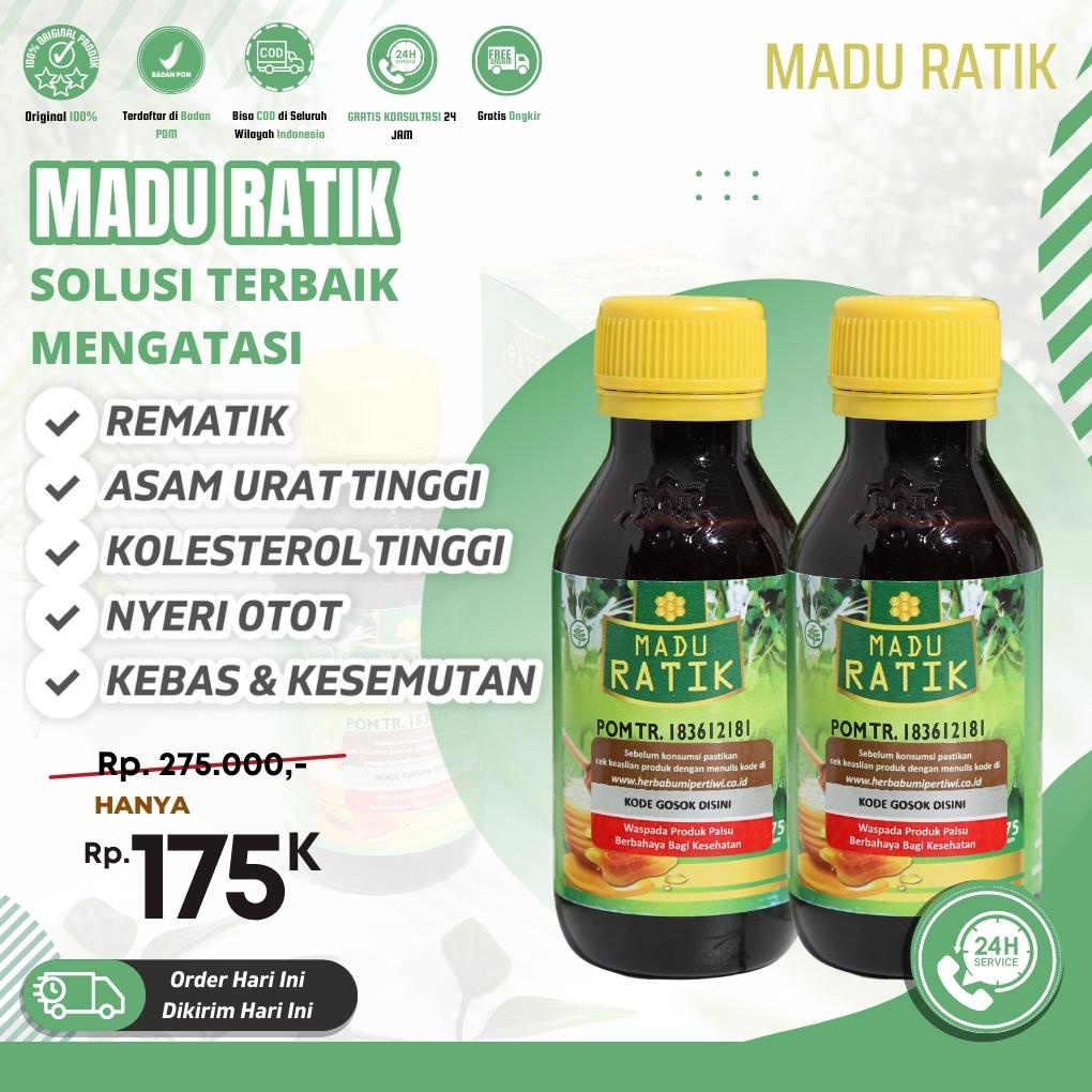 

Madu Ratik 175gr Bpom Asli Atasi Kesemutan Nyeri Otot Pegal Pegal