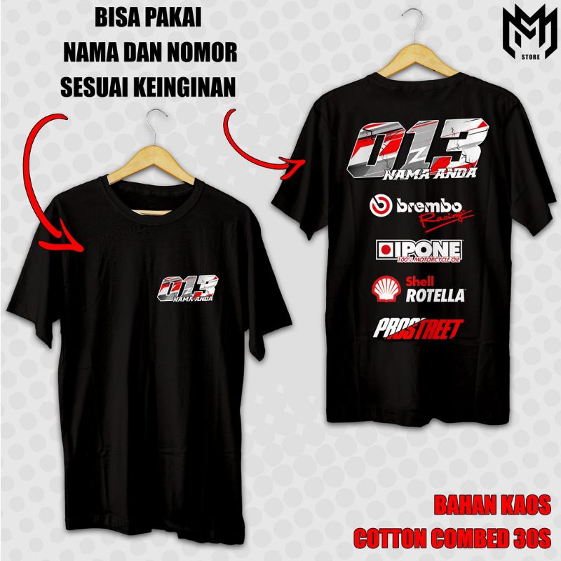 KAOS RACING COSTUM BISA TAMBAH NAMA DAN NOMOR SESUAI KEINGINAN