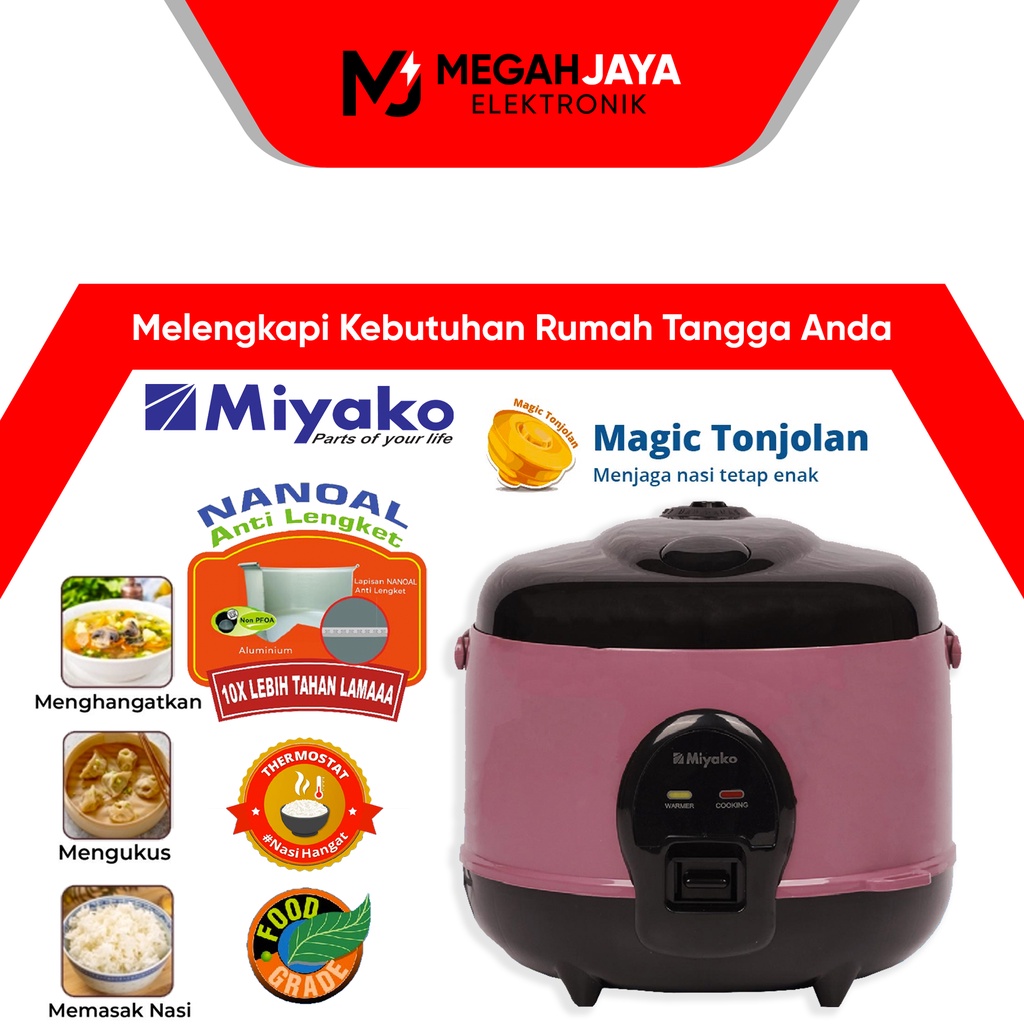 Jual MIYAKO RICE COOKER / MAGIC COM MCM512 C / MCM 512C SBC / MCM512 C (1,2 LITER) GARANSI