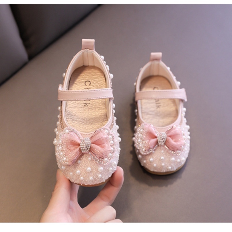 SH14-Sepatu Pesta Anak Perempuan Mutiara Pita