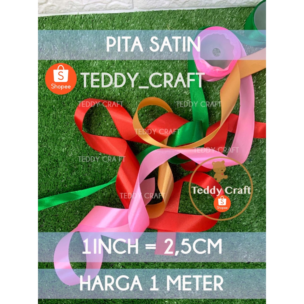

Pita Satin METERAN - Lebar 2,5cm - Pita Kado POTONGAN
