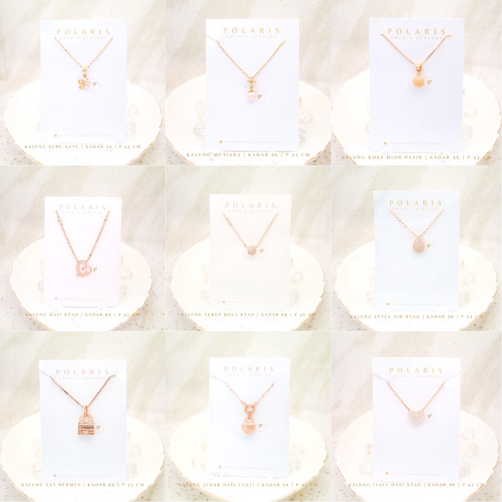 Kalung Best Seller Include Liontin Rosegold Perhiasan Emas Kadar Muda 9K/8K New Model 2022 KL15B