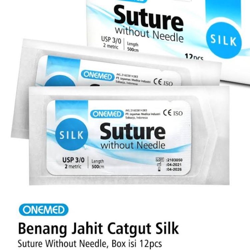 BENANG JAHIT CATGUT CHROMIC PLAIN SILK ONMED