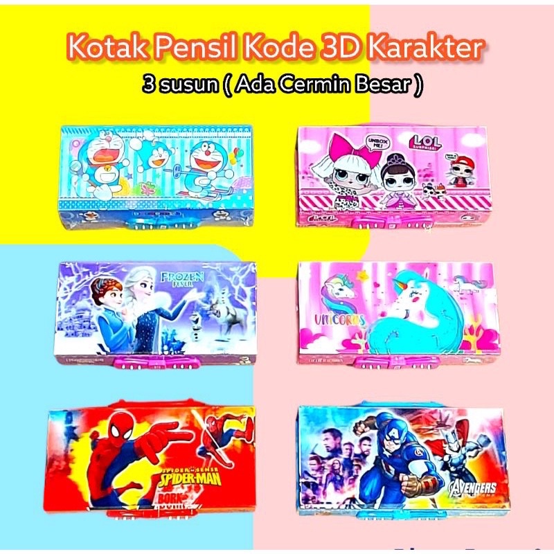 

Tempat Pensil Anak Kode 3 Susun 3D Karakter