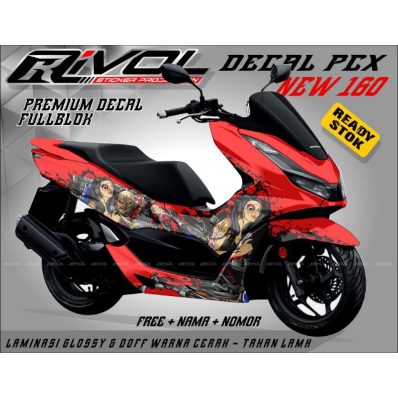 stiker decal variasi honda pcx 160 abs full body striping decal full body motor pcx new 160