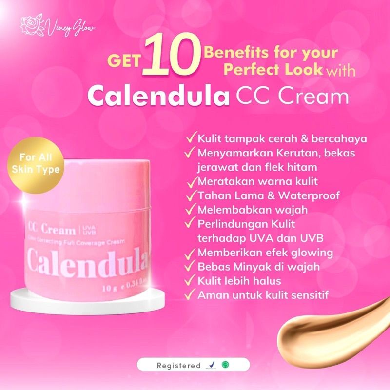 cc cream celendula vincy glow