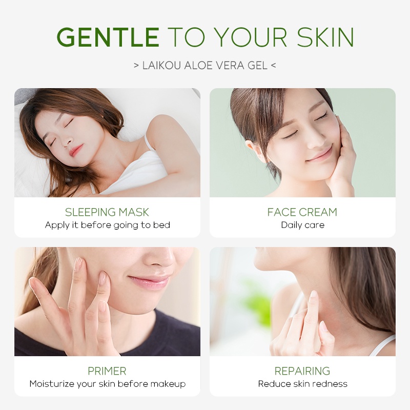 LAIKOU 96% Aloe Vera Cleanser Pembersih Pori-pori Mengurangi Jerawat Kontrol Minyak 50g