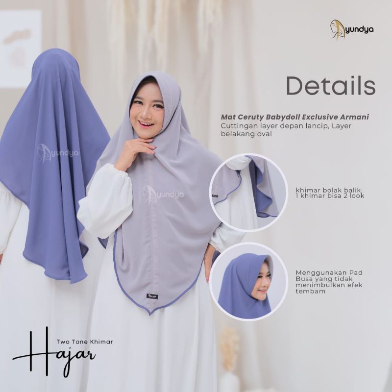 HIJAB INSTAN HAJAR KHIMAR BY AYUNDYA|| BOLAK BALIK WARNA