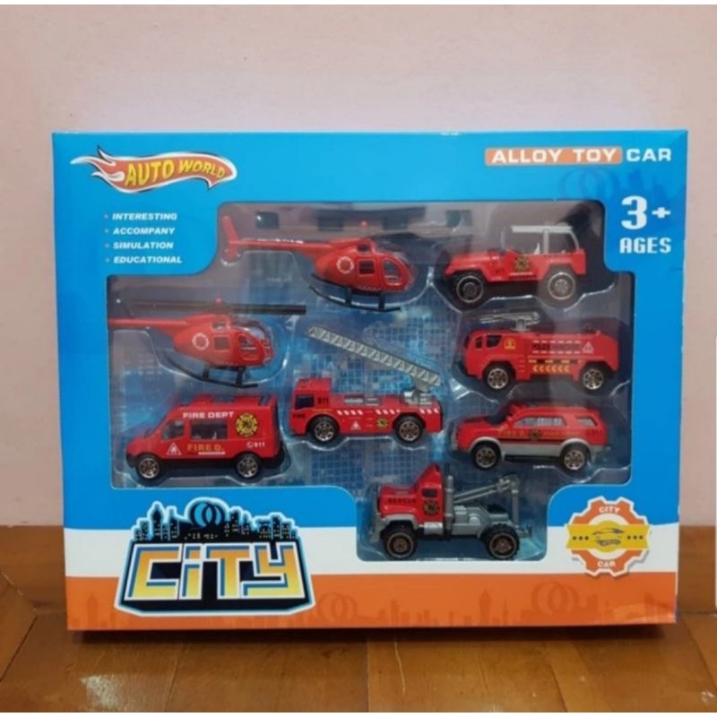 Set Diecast Miniatur Mobil Pemadam Kebakaran