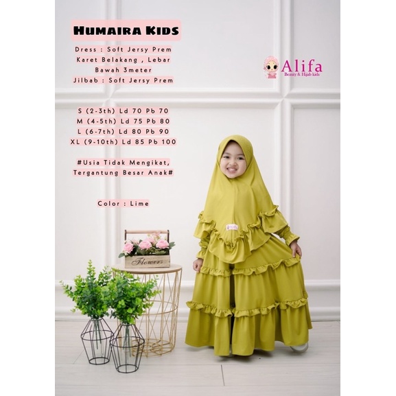 HUMAIRA KIDS DRESS (Gamis Anak) by Alifa