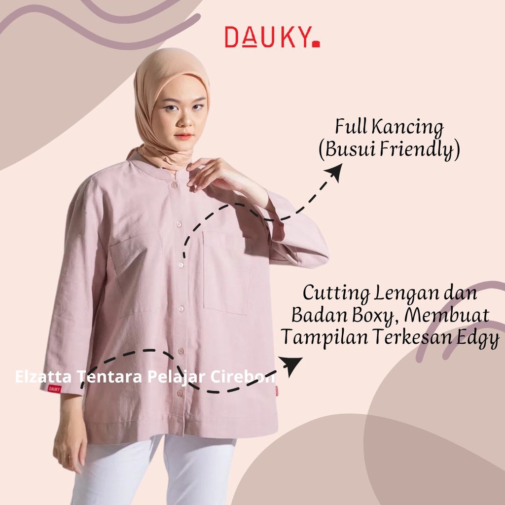 BAJU ATASAN WANITA TERBARU TUNIK WANITA BUSUI KEMEJA S TUNIK LINEN POCKET DAUKY