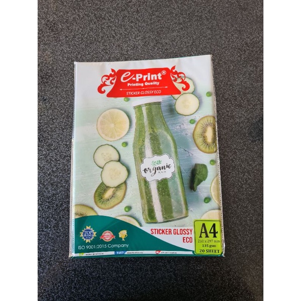 

Kertas Stiker Glossy Eco A4 E-Print Kertas sticker glossy eco A4 135gsm