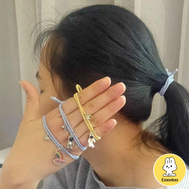 2 Pcs/set Adjustable Magnetic Braided Gelang Pasangan Gaya Etnis Cina -Doo