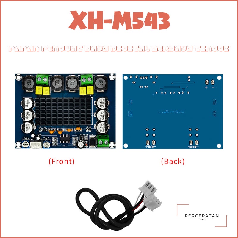 【XH-M543】Papan amplifier daya digital berdaya tinggi【TPA3116D2】Modul amplifier audio Saluran ganda 2*120W