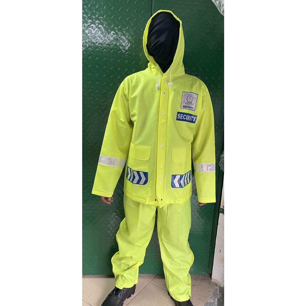 Jas Hujan Security PVC - Jas Hujan PVC Karet Tebal - Jas Hujan Stabilo Jas Hujan Setelan Satpam