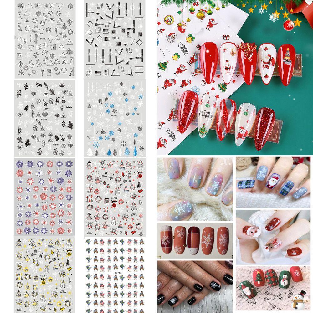 Chooky Stiker Kuku Motif Snowflake / Rusa / Pohon Natal Untuk Dekorasi Nail Art