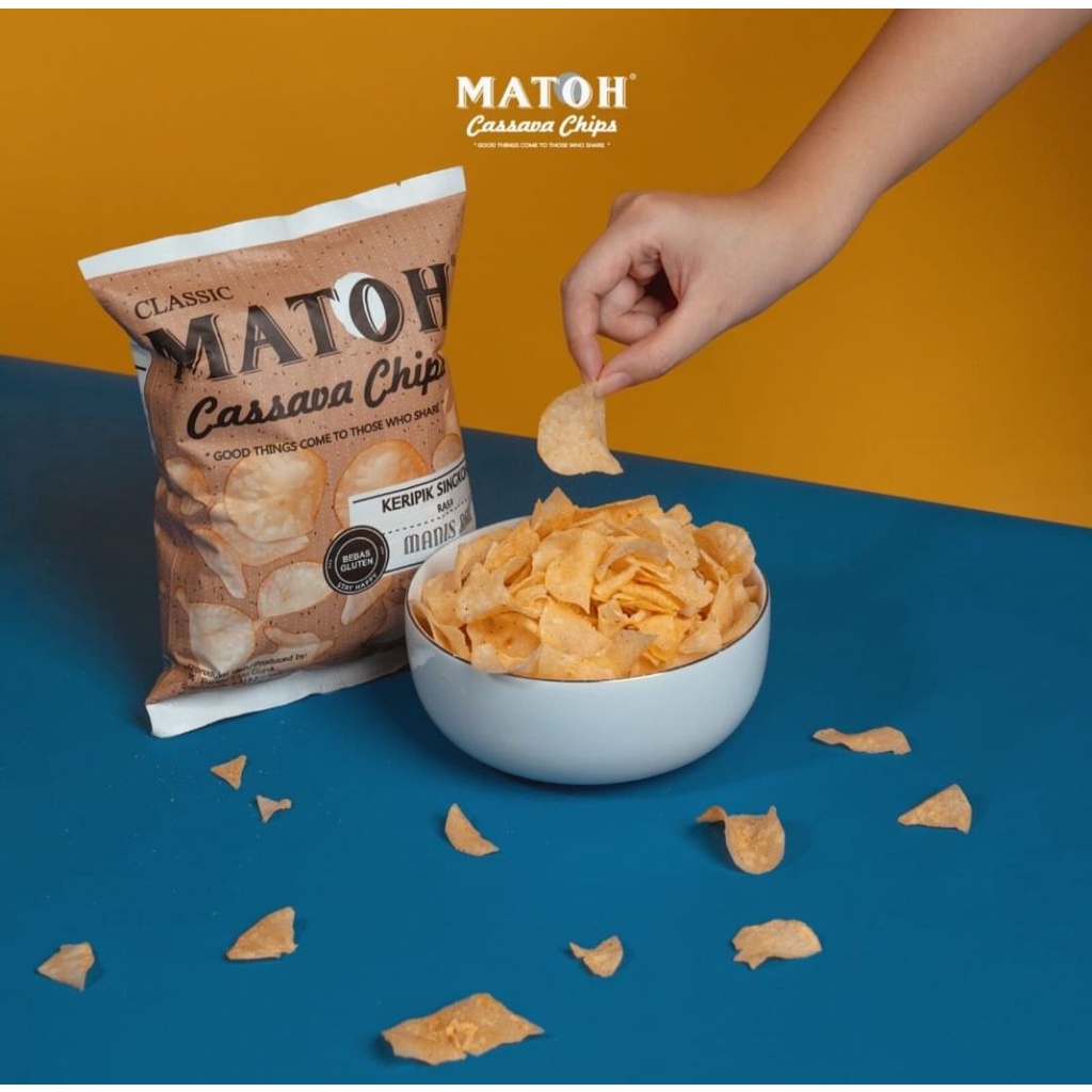 Matoh Cassava Chips - Keripik Singkong MANIS ASIN Gluten Free &amp; Non Msg 75 g