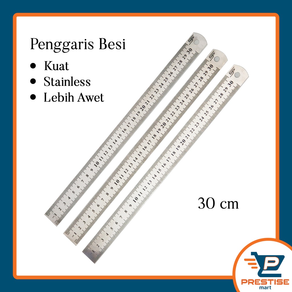 

PENGGARIS BESI 30CM - Ruler Stainless Penggaris Besi Perlengkapan Anak Sekolah ALat Tulis Kantor