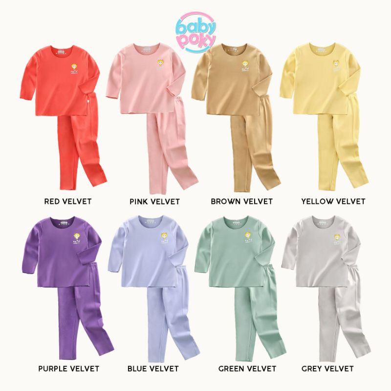 (0 - 5 Tahun) Snug Fit Pajamas Piyama Anak Perempuan Laki Laki Premium Polos