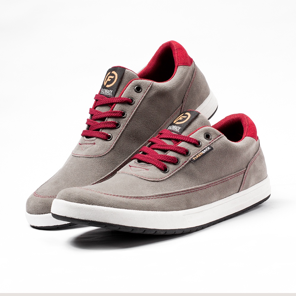 F6096 ABU MAROON |ManNeedMe x FLAZHBACK| Sepatu Sneakers Pria Casual Shoes ORIGINAL