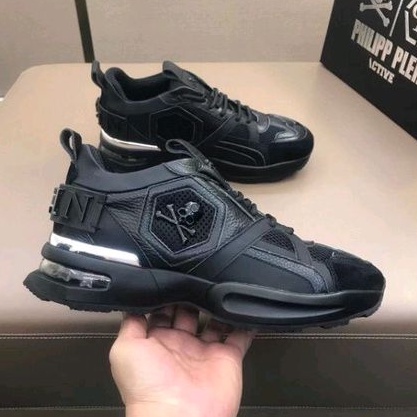 sneaker pria philipp PLEIN sepatu cowok hitam pp mirror vip shoes men run away top Brand P1SHOES new styles