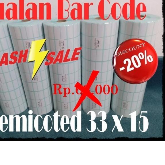 

33x15 | 33 X 15 STIKER LABEL BARE BAHAN SEMICODE | SEMICOTED 10000