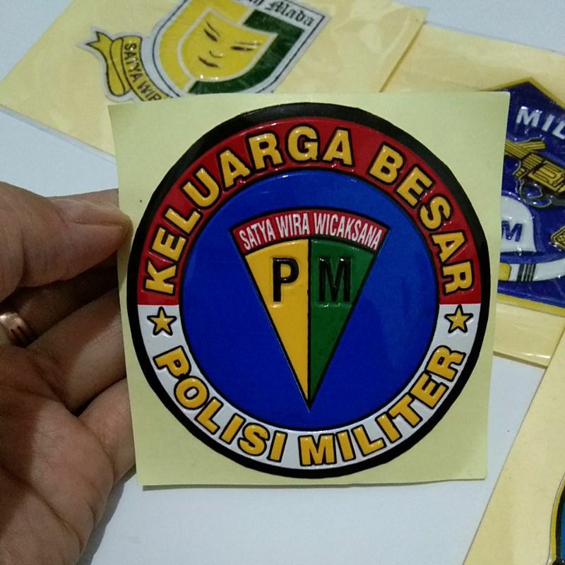 GILBERT ARMY STORE Stiker Polisi MIliter PM mobil Motor Bisa Ditempel Lekat Kuat Embos Timbul Terbaru