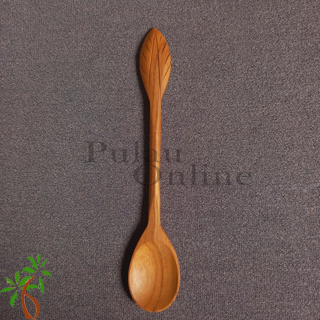 Sendok Teh Motif Daun / Sendok Madu Kayu / Sendok Kayu Unik Estetic