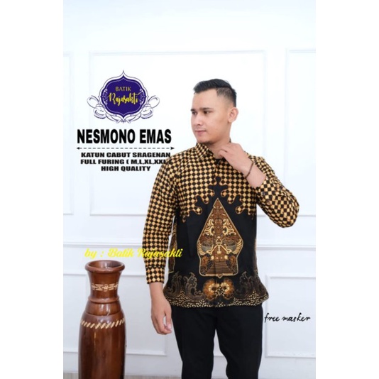 NISWORO Hem batik atasan lapis furing lengan pendek panjang Geber wayangan terbaru