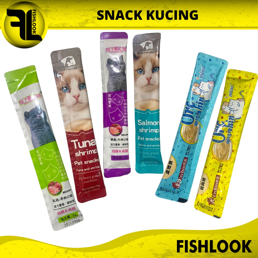 Snack Hewan Peliharaan cat Strip 15g/strip kuing kecil dan kucing besar snack pengemukan kucing pelengkapa hewan peliharaan