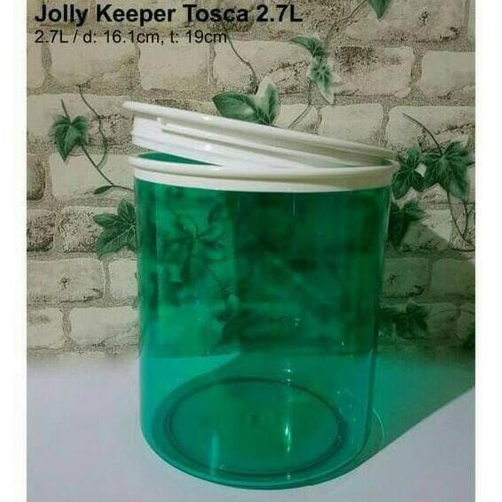 { KUALITAS ORIGINAL } Tupperware Jolly Keeper Hijau Toska 2.7L (1pc Toples) TERMURAH