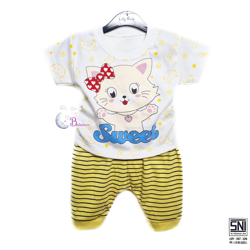 BAJU BAYI PEREMPUAN SETELAN ANAK CEWE HARGA GROSIR STELAN CEWEK SWEET KUCING