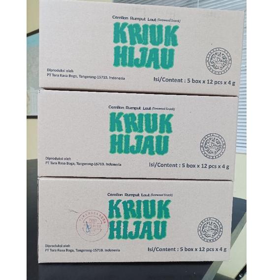 

PRODUK TREND Rumput Laut KRIUK HIJAU Halal | 1 box | 12 pcs 2390 ㆀ