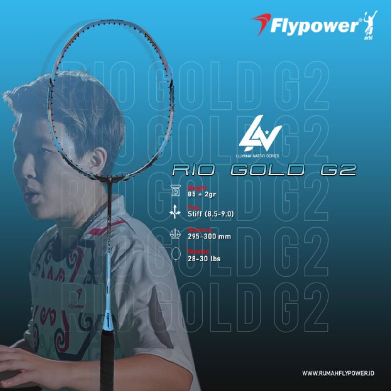FLYPOWER RIO GOLD G2 RAKET BADMINTON ORIGINAL