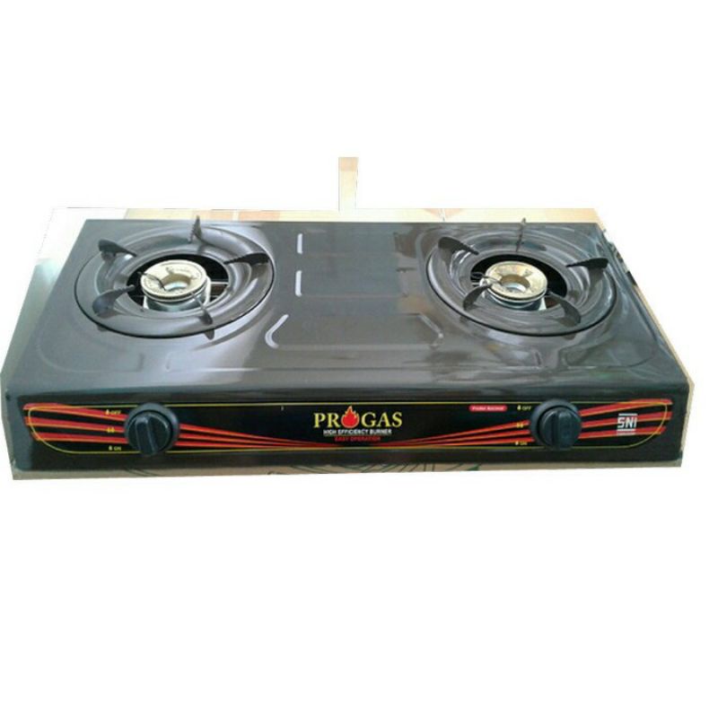 KOMPOR PROGAS 2 TUNGKU/KOMPOR 2 TUNGKU MURAH/KOMPOR PROGAS 2 TUNGKU TEFLON HITAM