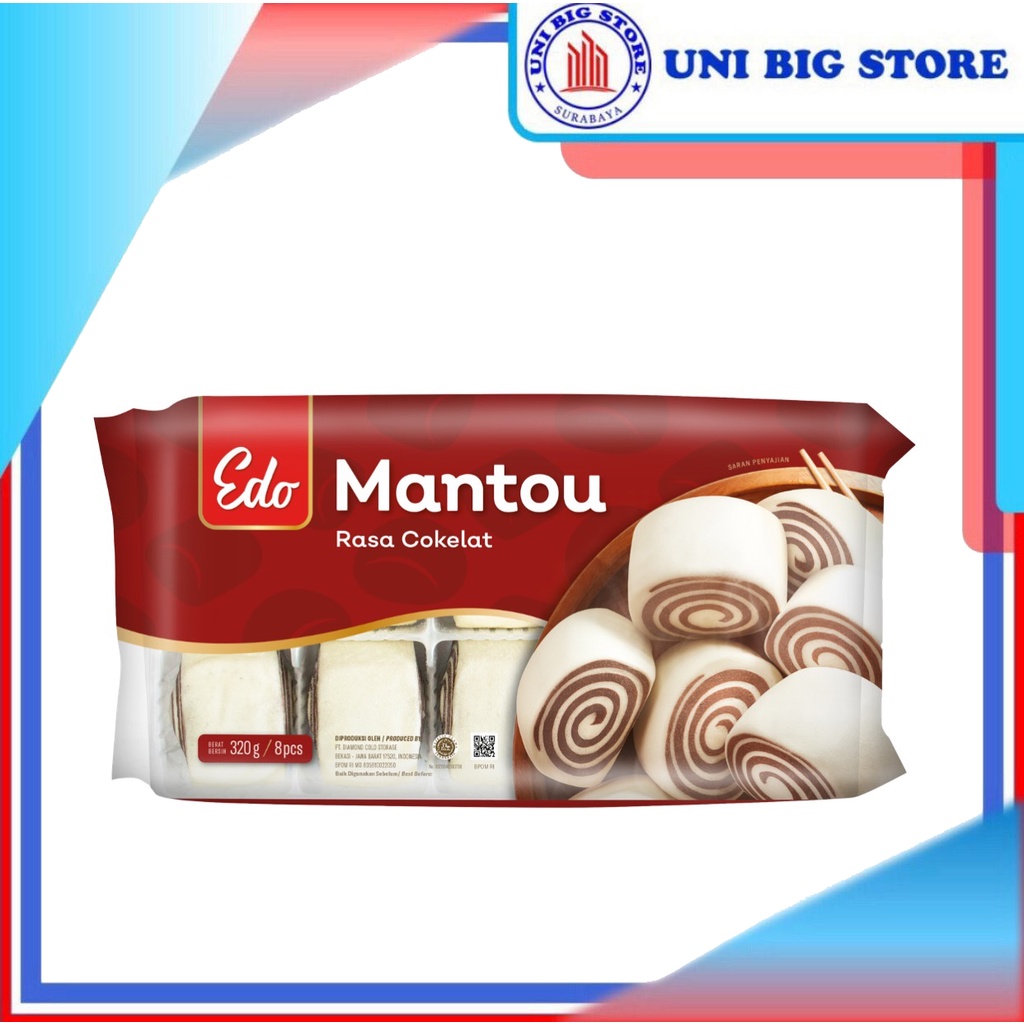 

Edo Mantou Chocolate Frozen 320 gr Roti Sepan Beku