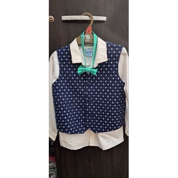 baju anak laki-laki mothercare kemeja putih, vest dan dasi