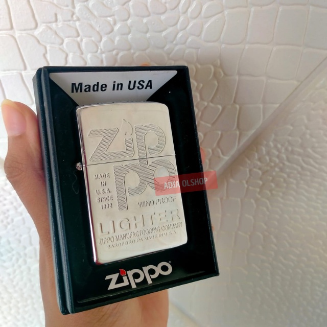 Korek Api Zipo Crome Premium Motif Lighter Denting 1x