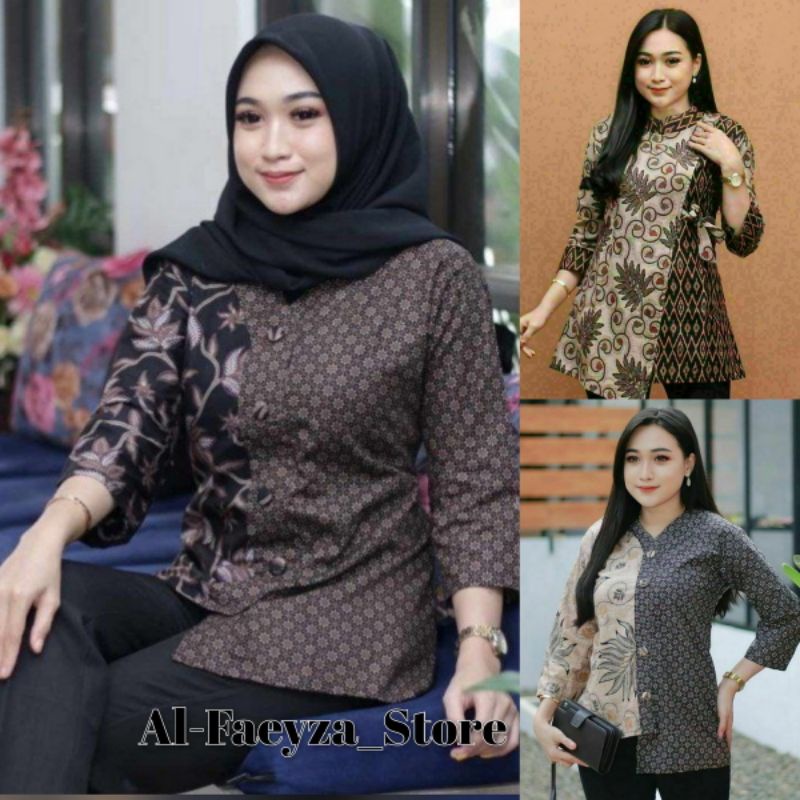 BAJU BATIK WANITA MODERN MONALISA GENES M,L,XL,XXL asli PEKALONGAN