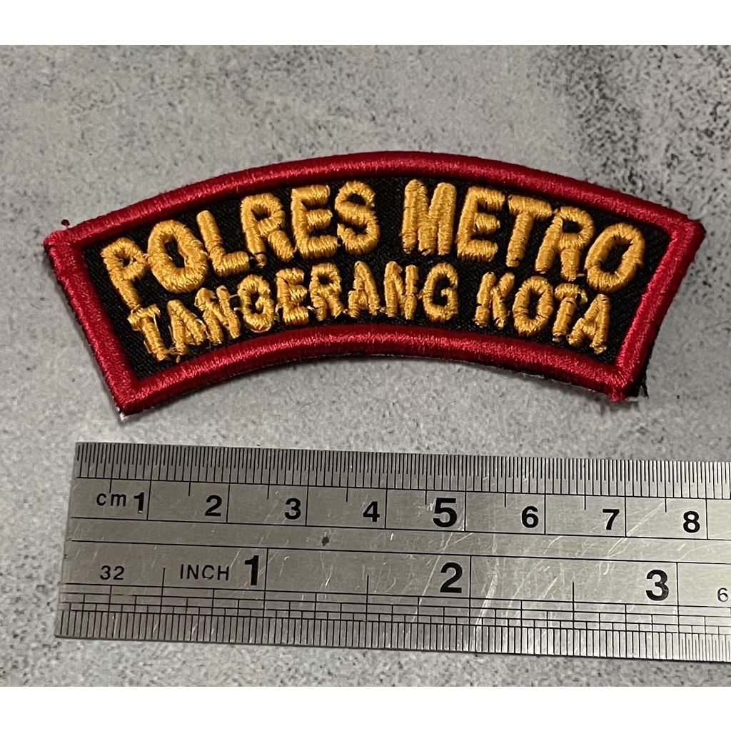 Badge Timbul Polres Metro Tangerang Kota- Bet Polres - Bordir Tangerang Kota