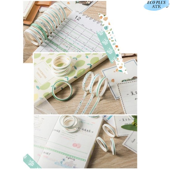 Paper Tape Isi 10 Motif Printed Series DIY Decoration Scrapbook Selotip