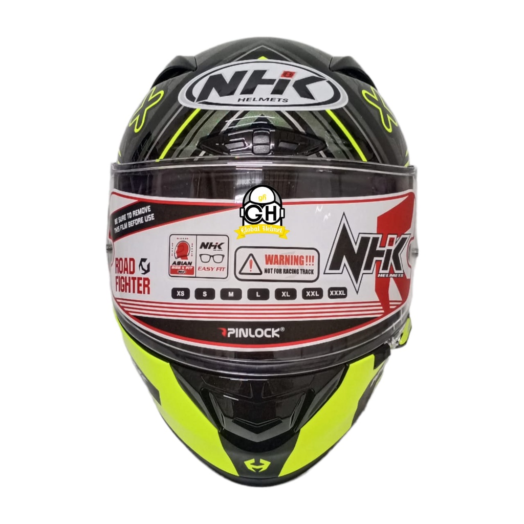 NHK HELM GPR TECH STREET TARGET BLACK YELLOW GLOSSY GP R TECH