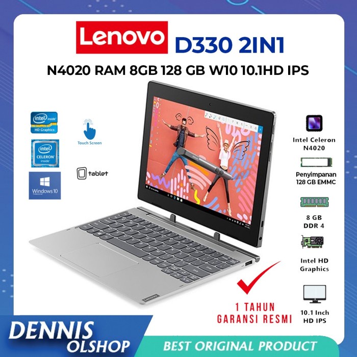 {MahesStore} Lenovo D330 2-in-1 Laptop  Lenovo Ideapad D330 RAM 4GB/128GB FullHD Diskon