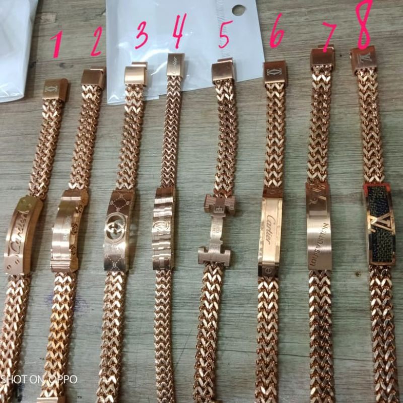 Gelang ROLEX Titanium Warna Rosegold Banyak model