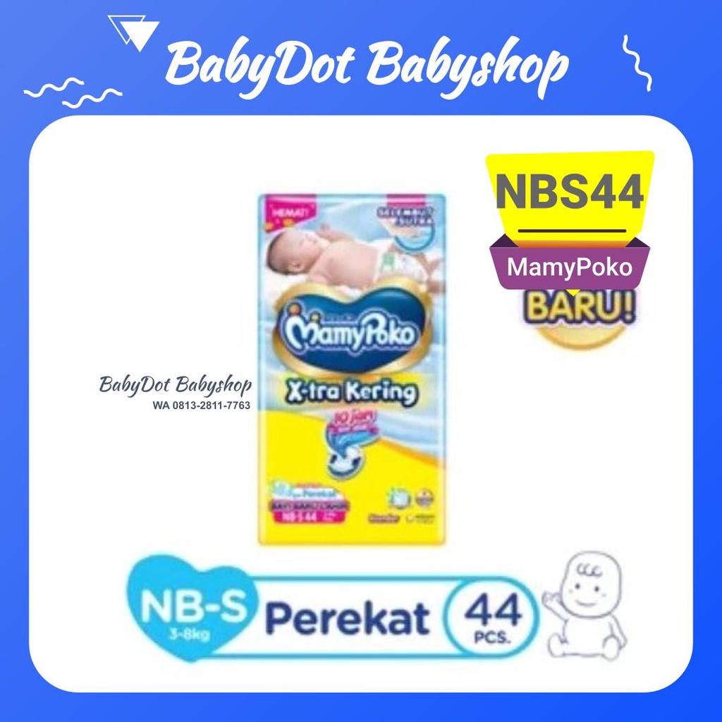 Pampers MamyPoko NBS44 Perekat New Born Popok Bayi Baru Lahir